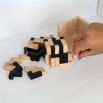 Wooden Brain Teaser Puzzle Cube: Cool Office Gadgets for Desk, Block Puzzles & Cube Puzzle for Adults and Teens | Educational Toy | 54 L-Shaped Pieces | Desk or Gift
