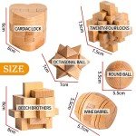 42 PCS Metal & Wooden Brain Teasers Puzzles Kit -Unlock Interlock Puzzles Box Coils for Adults Mind IQ Logic Test Disentanglement Games Educational Toys School Office Supplies WP10