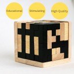 Wooden Brain Teaser Puzzle Cube: Cool Office Gadgets for Desk, Block Puzzles & Cube Puzzle for Adults and Teens | Educational Toy | 54 L-Shaped Pieces | Desk or Gift