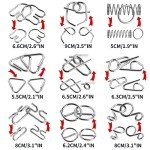 42 PCS Metal & Wooden Brain Teasers Puzzles Kit -Unlock Interlock Puzzles Box Coils for Adults Mind IQ Logic Test Disentanglement Games Educational Toys School Office Supplies WP10