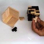 Wooden Brain Teaser Puzzle Cube: Cool Office Gadgets for Desk, Block Puzzles & Cube Puzzle for Adults and Teens | Educational Toy | 54 L-Shaped Pieces | Desk or Gift
