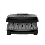 George Foreman® Fully Submersible™ Grill, NEW Dishwasher Safe, Wash the Entire Grill, Easy-to-Clean Nonstick, Black/Grey