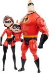 Mattel Disney Pixar Incredibles Storyteller 3 Action Figure Pack, Mr Incredible, Elastigirl and Jack-Jack, Battle for The City Pack