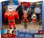 Mattel Disney Pixar Incredibles Storyteller 3 Action Figure Pack, Mr Incredible, Elastigirl and Jack-Jack, Battle for The City Pack