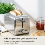 bella Stainless Steel 2 Slice Toaster with Extra Wide Slots & Removable Crumb Tray, 6 Browning Options, Auto Shut Off & Reheat Function, Toast Bread, Bagel & Waffle