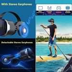 3D VR Glasses Virtual Reality Headset Goggles w Headphones for Kids, Phone Vr Headset with Controller for Video Movies & Games (4.7 to 6.5 Inches) VR Set for Kids Age 9-10, for Kids
