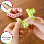 CUBIDI® Magic Snake Cube | Fidget Snake Toy for Kids | Travel Toys for Kids Ages 4-8 | Great Gift for Boys and Girls Birthday, Easter Basket Stuffers | 0.35 inch x 0.55 inch | Set of 6