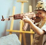 ROKR 3D Puzzles for Adults, Wooden 3D Puzzle Model Rubber Bands Gun Toys Building Kits, DIY Wood Crafts Cool Toy Hobbies for Men Women, Creative Assembly Gifts