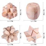 CUDNY Brain Teaser Puzzles 3D Unlock Interlock Assorted, Wooden and Metal Puzzles IQ Logic Puzzle for Adults and Kids Jigsaw Mind Puzzles Educational