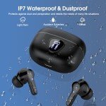Wireless Earbuds Bluetooth 5.3 Headphones, 40H Playback HiFi Stereo Ear Buds with LED Display, ENC Noise Cancelling Earphones, IP7 Waterproof in-Ear Earbuds for iOS Andriod Sport/Workout/Running/Black