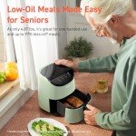 COSORI Air Fryer 2.1 Qt, 4-in-1 Small Mini Airfryer, Bake, Roast, Reheat, 97% Less Oil, Compact & Quiet, Nonstick & Dishwasher Safe Basket, 30 In-App Recipes with Nutrition Facts, Auto-Shut Off, Green