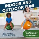 Flybar Hopper Ball for Kids - Bouncy Ball with Handle, Durable Bouncy Balls, Kangaroo Ball, Exercise Ball, Indoor and Outdoor Toy, Pump Included, Toddler Toys for Boys and Girls, Ages 3 and Up (Frg S)