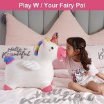 iPlay, iLearn Bouncy Pals Hopping Unicorn Horse, Toddler Girl Inflatable Bouncing Animal Hopper Toy, Outdoor Indoor Plush Ride on Bouncer, Baby Birthday Gift 18 Month 2 3 4 Year Old Kid - Unicorn