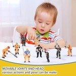 8 Pieces Firefighter Action Figures, Fireman Toys for 3 4 5 6 7+ Year Old Boys, 4-Inch Toy Figure & Playsets with Accessories, Ideal Gifts for Boys Girls Kids, Christmas Stocking Stuffers Party Favor