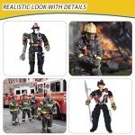8 Pieces Firefighter Action Figures, Fireman Toys for 3 4 5 6 7+ Year Old Boys, 4-Inch Toy Figure & Playsets with Accessories, Ideal Gifts for Boys Girls Kids, Christmas Stocking Stuffers Party Favor