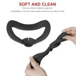 diamondo VR Face Cover Compatible with Meta/Oculus Quest 3, VR Silicone Mask Face Cushion Sweatproof Face Pad Cushion Lens Protector Washable Replacement for Quest 3 Headset Accessories