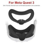 diamondo VR Face Cover Compatible with Meta/Oculus Quest 3, VR Silicone Mask Face Cushion Sweatproof Face Pad Cushion Lens Protector Washable Replacement for Quest 3 Headset Accessories