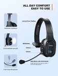 TECKNET Trucker Bluetooth Headphones with Microphone Noise Canceling Wireless On Ear Headset, Hands Free Wireless Headset for Cell Phone Computer Office Home Call Center Skype (Black)