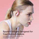 occiam Wireless Earbuds Bluetooth Headphones 48H Play Back Earphones in Ear Waterproof with Microphone LED Display for Sports Running Workout Pink