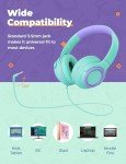 iClever 2Pack Kids Headphones with Sharing Splitter - 94dB Safe Volume Limited - HS22 Wired Headphones for Kids Teens, Tangle-Free 3.5mm Jack Foldable Stereo Headphones for School/Tablet/Travel