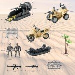 Wbzle Army Men Action Figures with Military Vehicles Toys Playset, Toy Soldiers with Military Boats, Protective Net,Small Pistol for Kids Boys Girls, Age 6 7 8 9 10