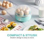 Elite Gourmet EGC115M Easy Egg Cooker Electric 7-Egg Capacity, Soft, Medium, Hard-Boiled Egg Cooker with Auto Shut-Off, Measuring Cup Included, BPA Free, Retro Mint