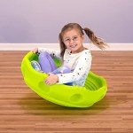 Simplay3 Two Sided Rock Around Wobble Disk and Climbing Dome for Toddlers and Kids - Rocking and Climbing - Indoor/Outdoor - Green, Made in USA