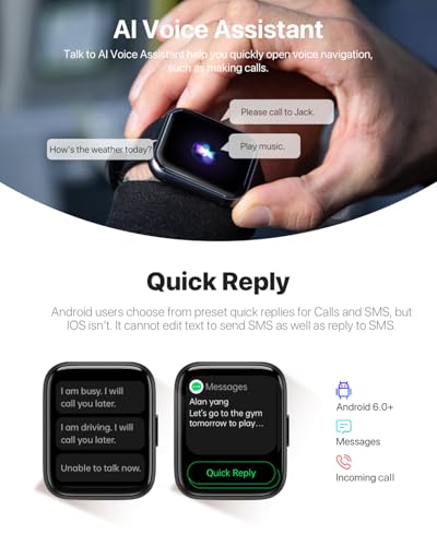 AI Voice Smartwatch with Fitness Tracker - 1.83
