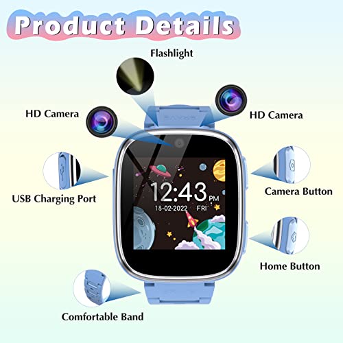 Kids Smart Watch with Games and Camera - Blue