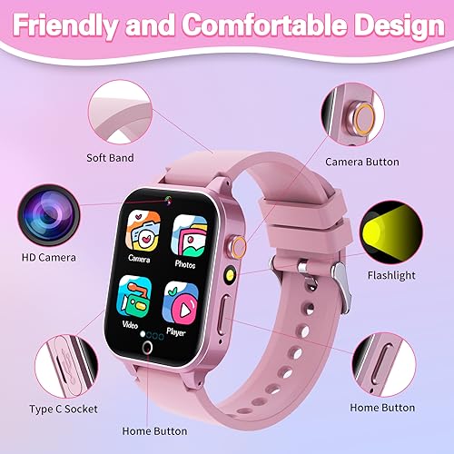 HD Touchscreen Kids Smart Watch for Girls