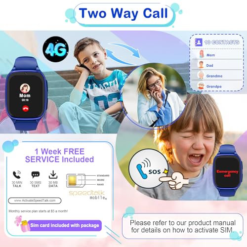 4G Kids Smartwatch Phone with Parental Controls