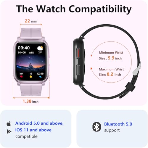 FITVII Smart Watch with Heart Rate and Sleep Tracking