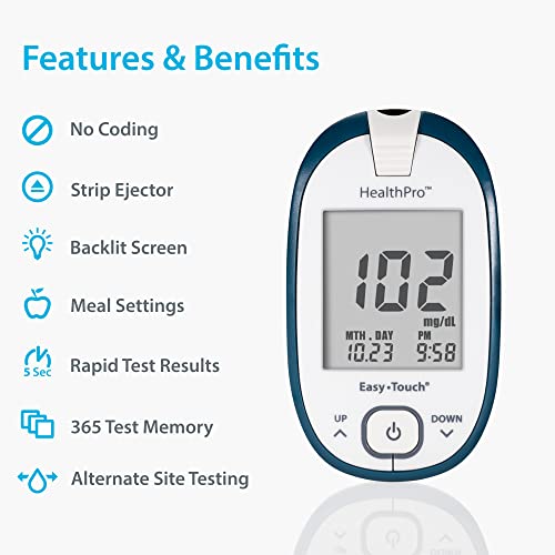 HealthPro Glucose Monitor with Lancing Device & Lancets