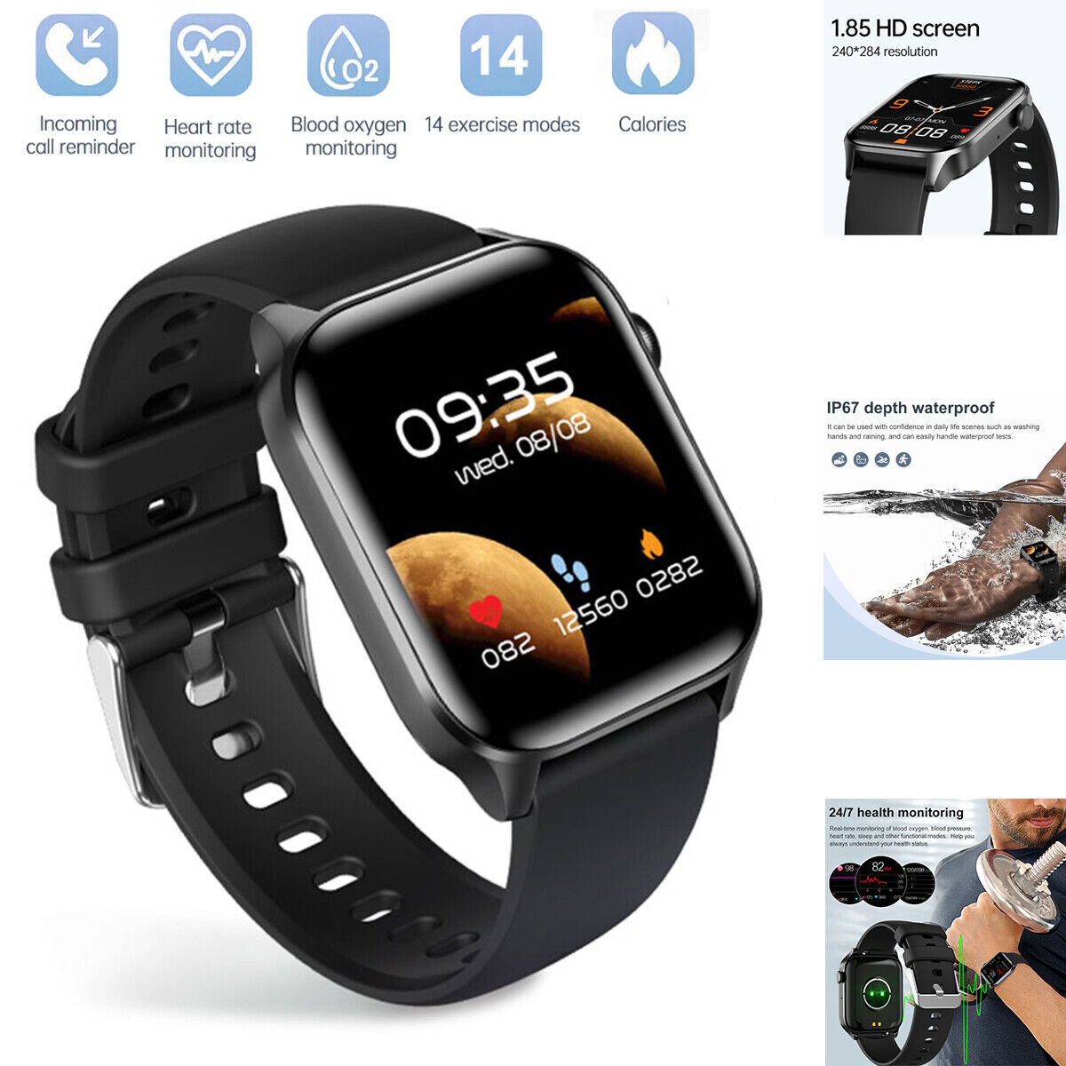 Waterproof Bluetooth Fitness Tracker Smart Watch