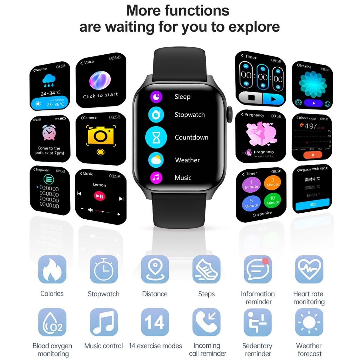 Waterproof Bluetooth Fitness Tracker Smart Watch