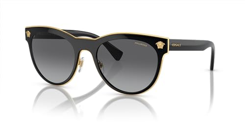 Versace Women's Black Frame Sunglasses with Grey Lenses