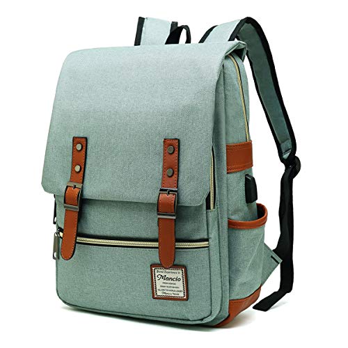 Mancio Vintage Laptop Backpack with USB Port