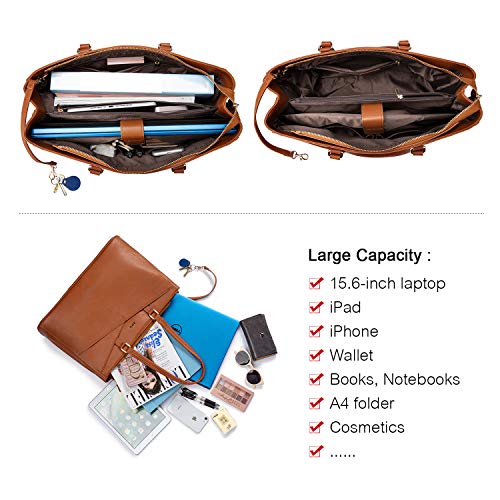 Waterproof Leather Laptop Tote Bag for Women