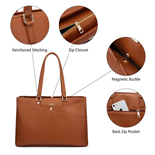 Waterproof Leather Laptop Tote Bag for Women