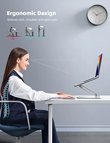 Lamicall Adjustable Aluminum Laptop Stand - Silver