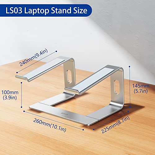 Ergonomic Aluminum Laptop Stand for 10-15.6" Devices