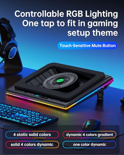 RGB Laptop Cooling Pad with Turbofan & Touch Control