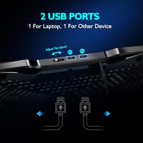 5-Fan Adjustable Laptop Cooling Pad (Black)