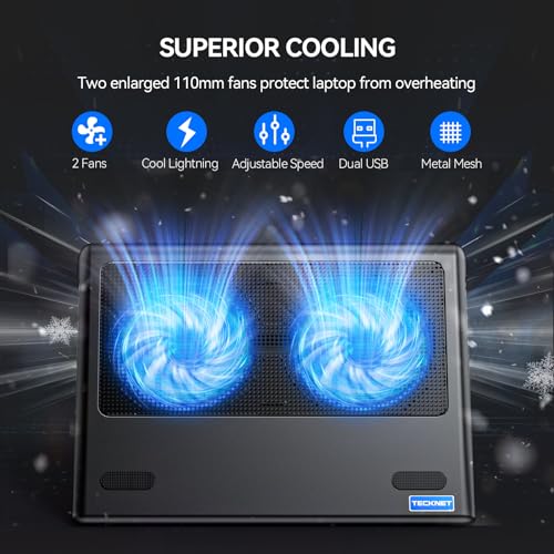 TECKNET Adjustable Laptop Cooling Pad for Gamers