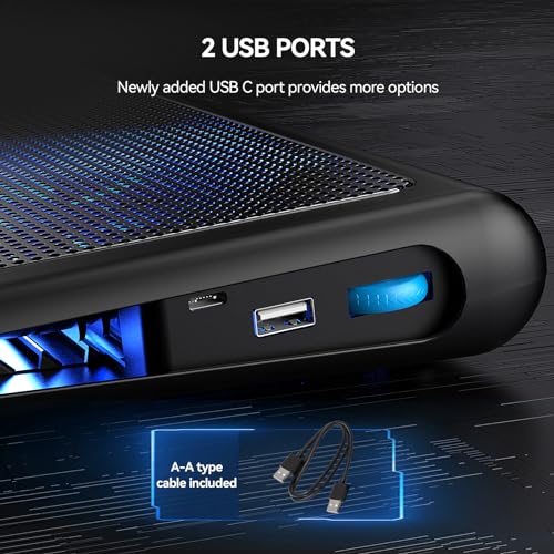 TECKNET Adjustable Laptop Cooling Pad for Gamers