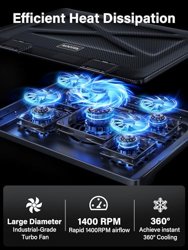 Kootek Adjustable Laptop Cooling Pad with 5 Fans