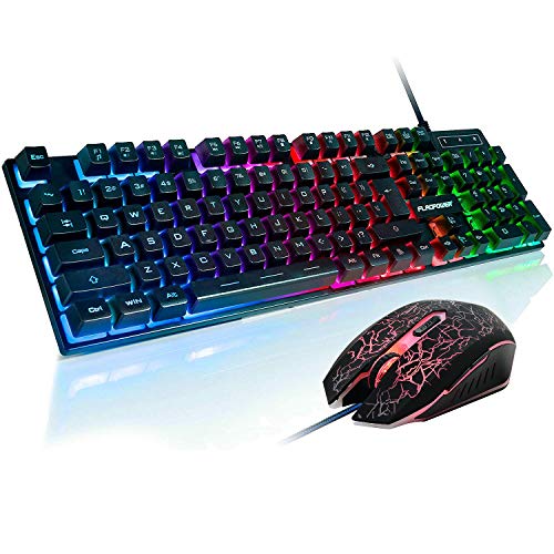 RGB Gaming Keyboard and Breathing Mouse Combo