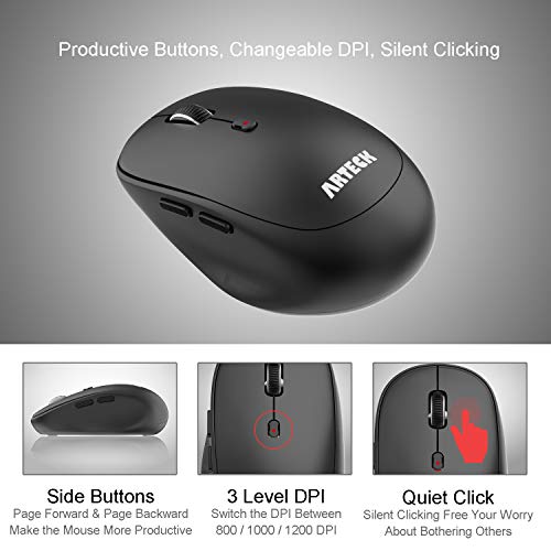 Arteck Wireless Keyboard and Mouse Combo - Slim & Compact