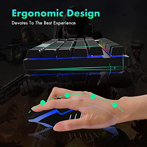 RGB Gaming Keyboard and Breathing Mouse Combo