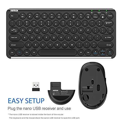 Arteck Wireless Keyboard and Mouse Combo - Slim & Compact
